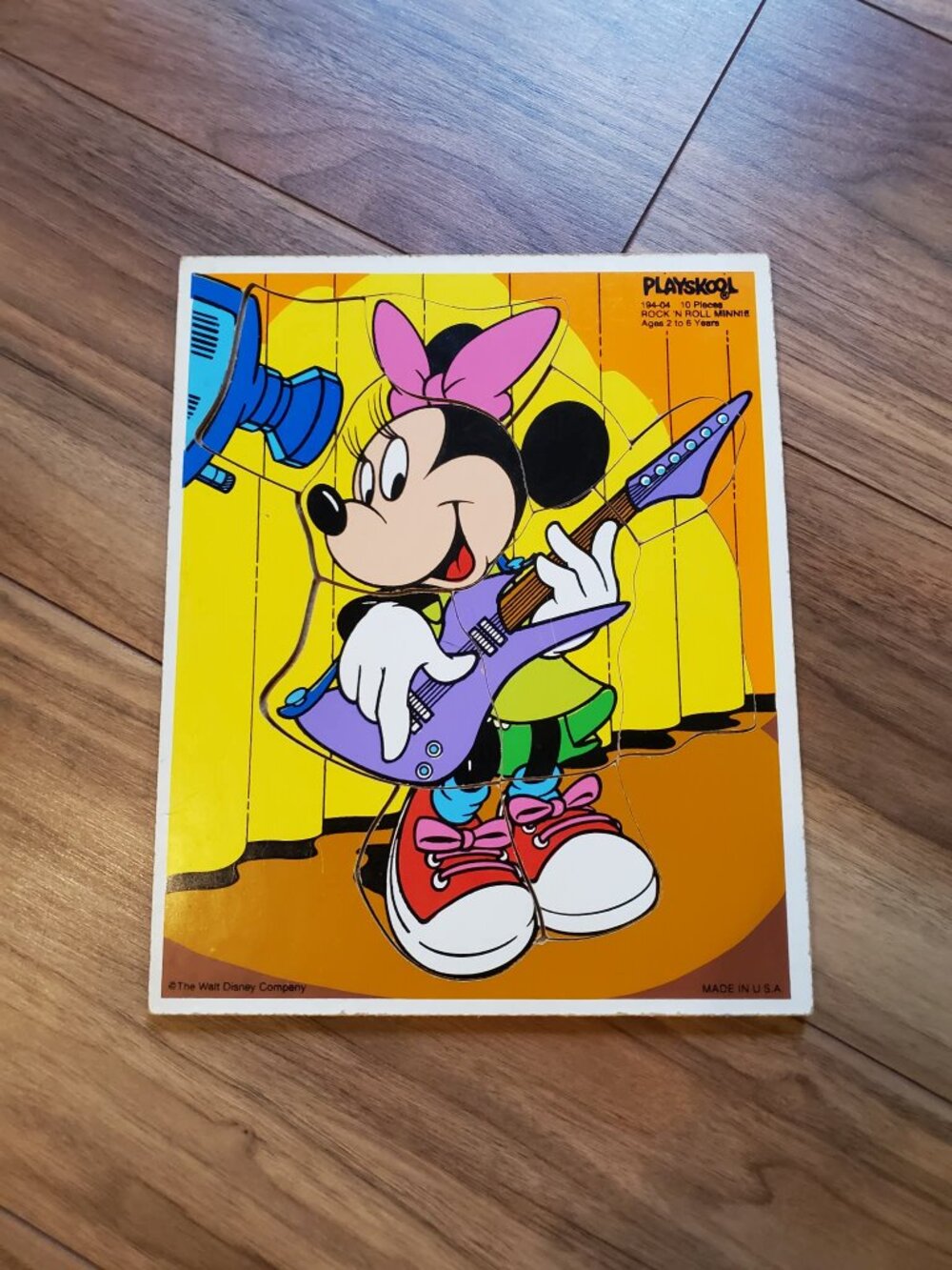 Vintage Playskool Minnie Mouse Puzzle 194-04 10 Piece Wooden Puzzle (Ages 2–4)